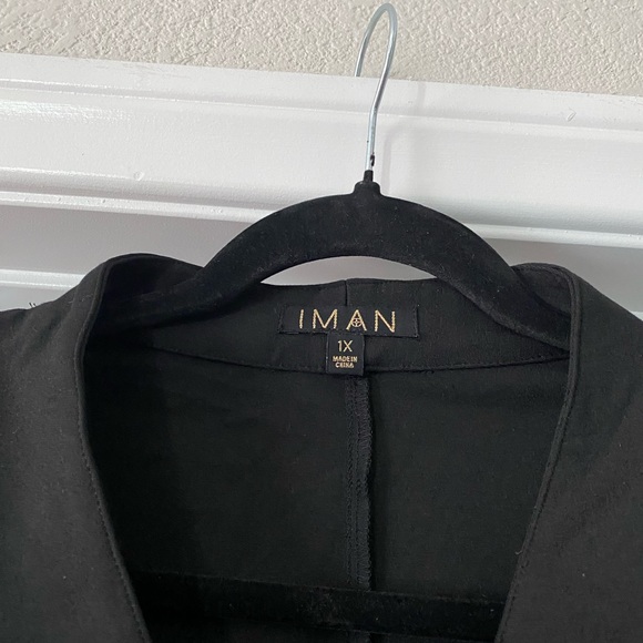 IMAN Global Chic Convertible Bell-Slv Ponte Blazer BLACK 1X NEW with Zipper - Picture 5 of 9